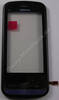 Displayscheibe schwarz, Touchpanel Nokia C6-00 original aktive Scheibe der Oberschale, Bedienfeld, Touchscreen black A-Cover