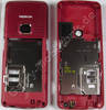 Unterschale rot Nokia 6301 original, B-Cover Geh�usetr�ger incl. Lade-Konnektor, Mikrofon, Simkartenhalten, Infrarotfenster und Kamerascheibe