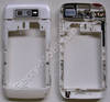 Unterschale weiss Nokia E71 original B-Cover, Mittelrahmen, Mittelcover incl. Konnektor Headset, Ladekonnektor, Ladeanschlu�, Kamerascheibe, Kameralinse, Freisprechlautsprecher, Einschalttaste, Verriegelung Akkufachdeckel