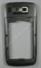 Unterschale metal Nokia E72 original B-Cover grau, Geh�userahmen mit Kamerascheibe, Einschalttaste, Ladebuchse, Konnektor Headset ( Headsetbuchse ), Akkuverriegelung, Freisprechlautsprecher, BT-Antenne
