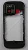 Unterschale schwarz Nokia N97 Mini Back-Cover, Geh�userahmen black mit Kamerascheibe, Kameralinse, Schiebetaste der Tastensperre, Einschalttaste