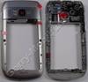 Unterschale silber Nokia E6-00 original R�cken Cover, Back-Cover silver mit Kamerascheibe, Simkartenhalter, Blitzlich LED, Seitentasten, Schiebetaste f�r Tastensperre, Lautst�rketaste, USB-Abdeckung, Headsetbuchse, Konnektor Kopfh�hreranschlu0, Speicherkarten Abdeckung, Powerkey, Einschalttaste, Freisprechlautsprecher, Feuchtigkeitsindikator
