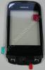 Oberschale mit Displayscheibe schwarz Nokia C2-06 original A-Cover chrom black mit Touchpanel, Lautsprecher, Displayglas