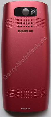 Akkufach rot Nokia X2-02 original Batteriefachdeckel, B-Cover, Akkudeckel bright red
