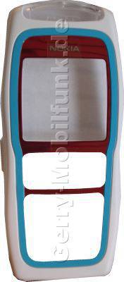 Cover Original f�r Nokia 3220 rot weiss (Oberschale) mit Displayscheibe