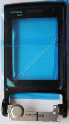 Unterschale Klappe schwarz Nokia N76 original B-Cover incl. großer Displayscheibe