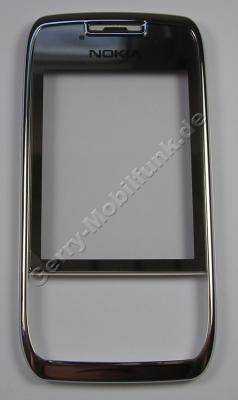 Oberschale wei� Nokia E66 original A-Cover white steel, weiss mit Displayscheibe