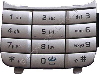 Tastenmatte original Nokia 6111 silber, gro�e T9 Tastatur
