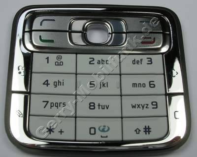 Tastenmatte weiss Nokia N73 Tastatur wei�/silber, frosty white 
