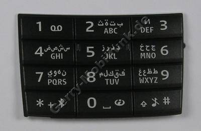 Tastenmatte Telefon schwarz Nokia E66 original gro�e Tastatur international (arabic) steel black