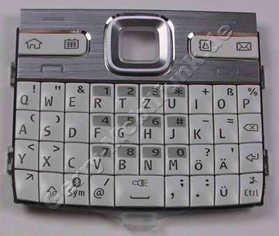 Tastenmatte zircon white Nokia E72 original Tastatur wei� mit deutscher Tastaturbelegung QWERTZ