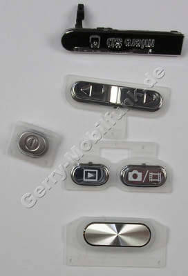 Seitliches Tastenmatten Set silber SonyEricsson Satio Tastaturset Seitentasten, Lautst�rketaste, Einschalttaste, Fototaste, Abdeckung Speicherkartenschacht