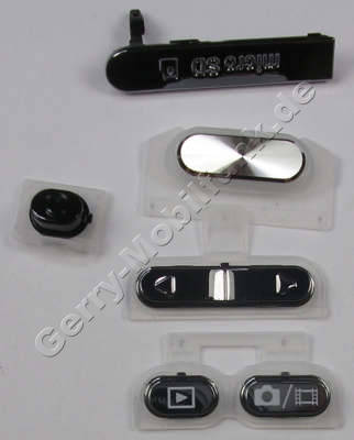 Seitliches Tastenmatten Set schwarz SonyEricsson Satio Tastaturset Seitentasten, Lautstärketaste, Einschalttaste, Fototaste, Abdeckung Speicherkartenschacht